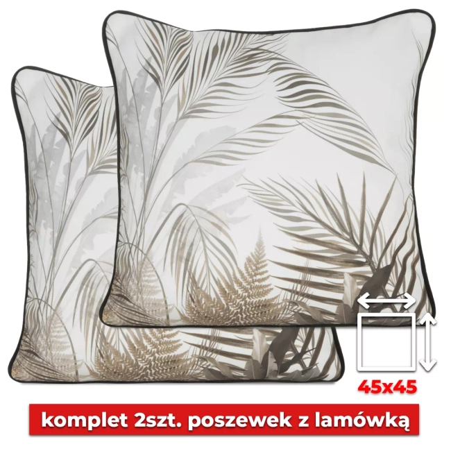 Komplet 2 poszewek dekoracyjnych 45x45 cm – Velvet z lamówką